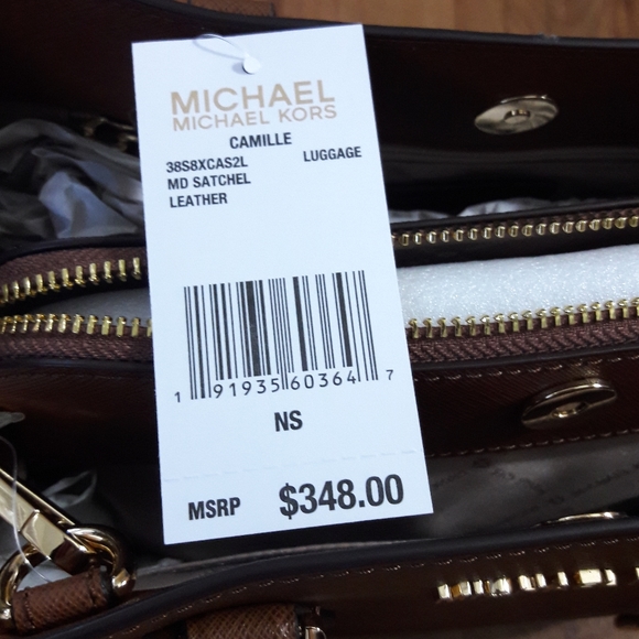 Michael Kors Camille Brown Leather Sarchel - Picture 16 of 16